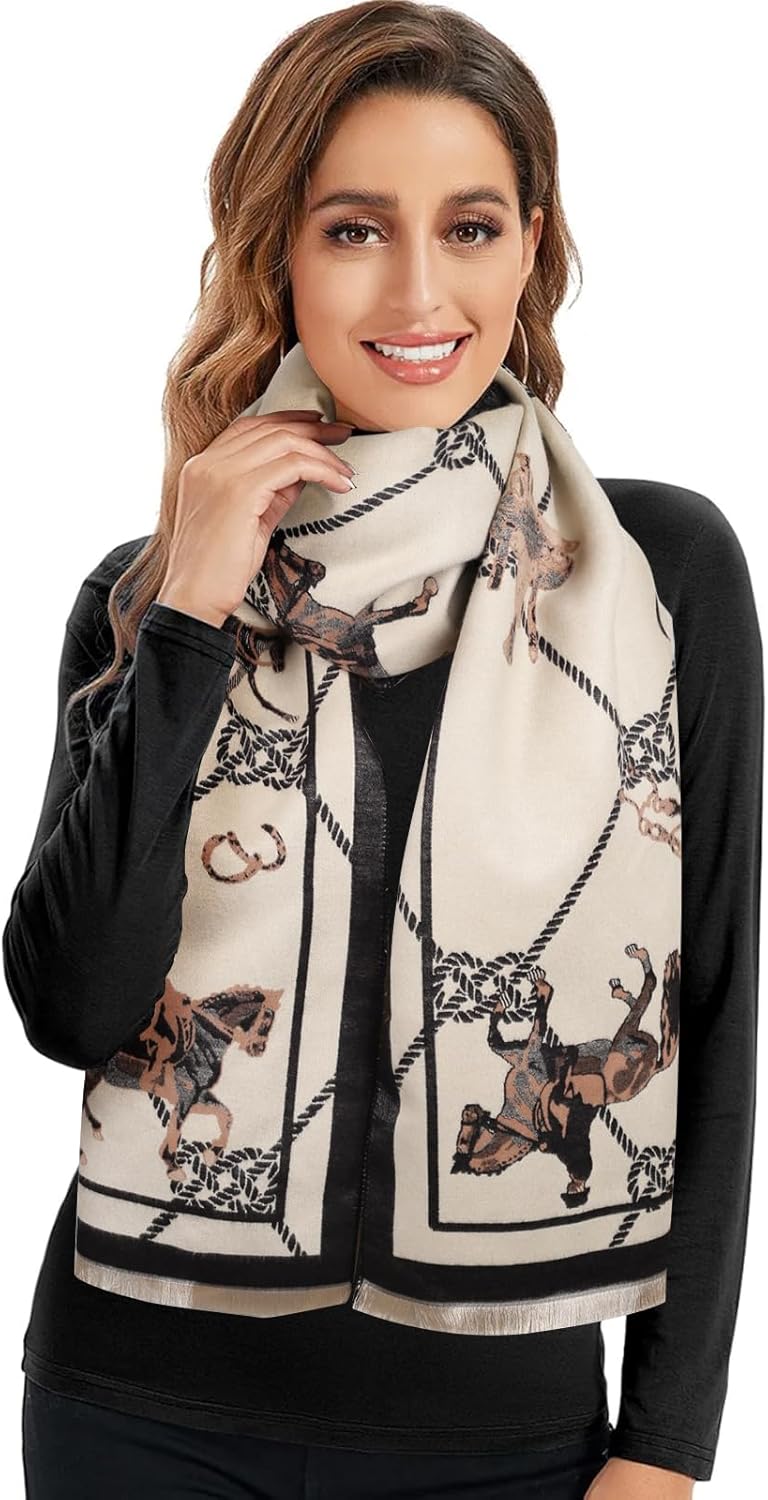 EXTREE Scarfs for Women Pashmina Silky Shawl Wrap for Evening Dressing Blanket Open Front Poncho Cape - Image 2